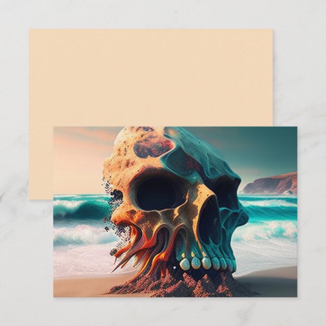 Skull on the beach card (Front/Back)