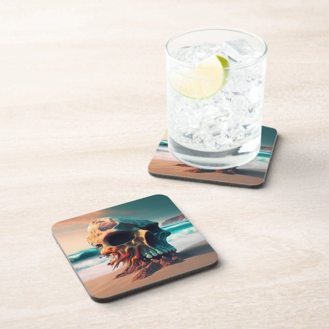 Skull on the Beach Coaster (Right Side)