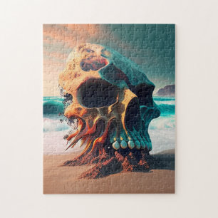 Skull on the beach jigsaw puzzle