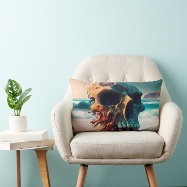 Skull on the beach lumbar cushion (Chair)