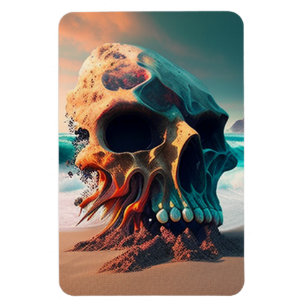 Skull on the beach magnet