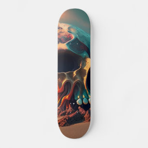 Skull on the beach skateboard