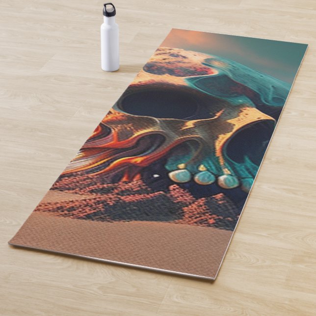 Skull on the beach yoga mat (In Situ)