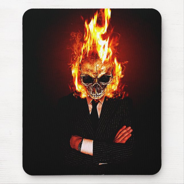 Skull one fire mouse pad (Front)