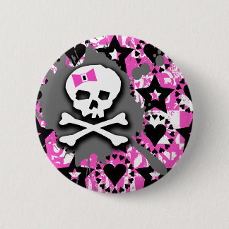 Skull Paint Splatter 6 Cm Round Badge
