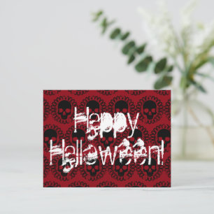 Skull Pattern Boo! Pick Any Colour Happy Halloween Postcard