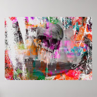 skull pattern. colourful effects ship skull abstra