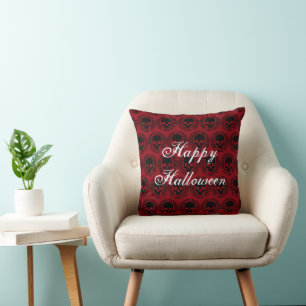 Skull Pattern Elegant Fun Halloween Goth Any Colou Cushion