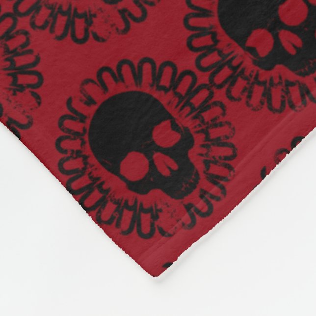 Skull Pattern Elegant Fun Halloween Goth Any Colou Fleece Blanket (Corner)