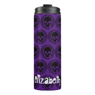 Skull Pattern Elegant Fun Halloween Goth Any Colou Thermal Tumbler