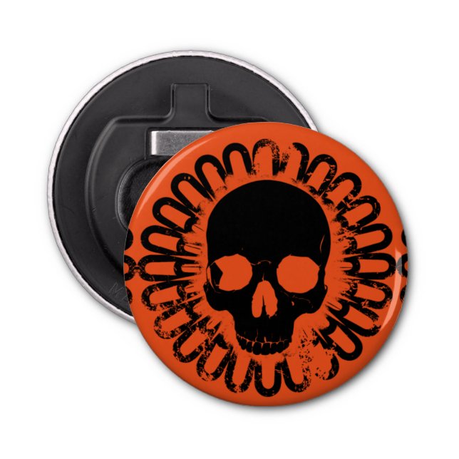 Skull Pattern Fun Halloween Goth Punk Any Colour Bottle Opener (Front)