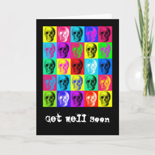 Skull Pattern Get Well Soon Card