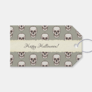 Skull Pattern Gothic Horror Pixel Art Gift Tags