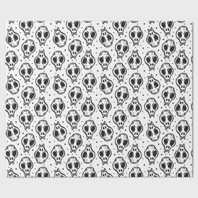 Skull pattern. Halloween design. Wrapping Paper (Seam)