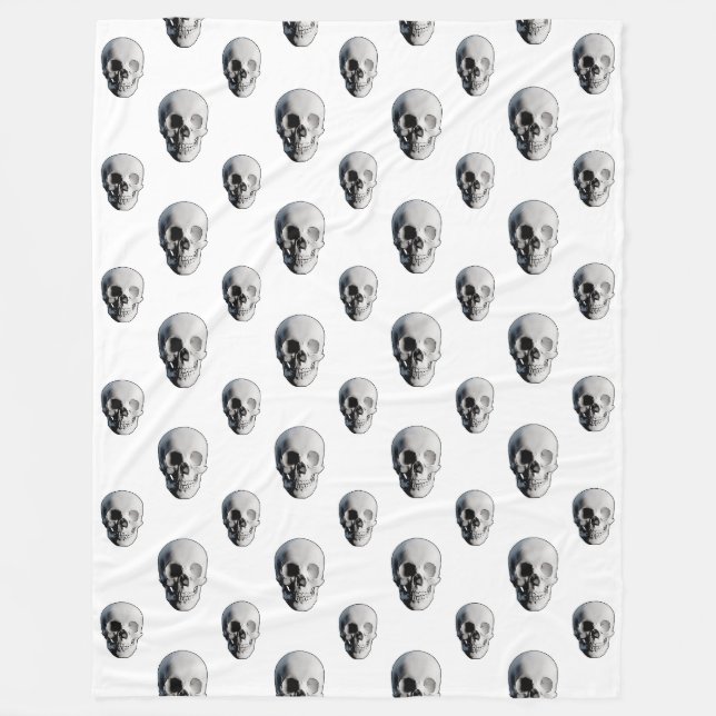 Skull Pattern Halloween Fleece Blanket (Front)