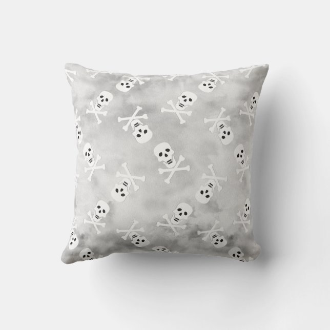Skull Pattern Halloween Throw Pillow (Back)