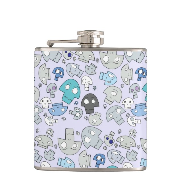 Skull Pattern Hip Flask (Front)