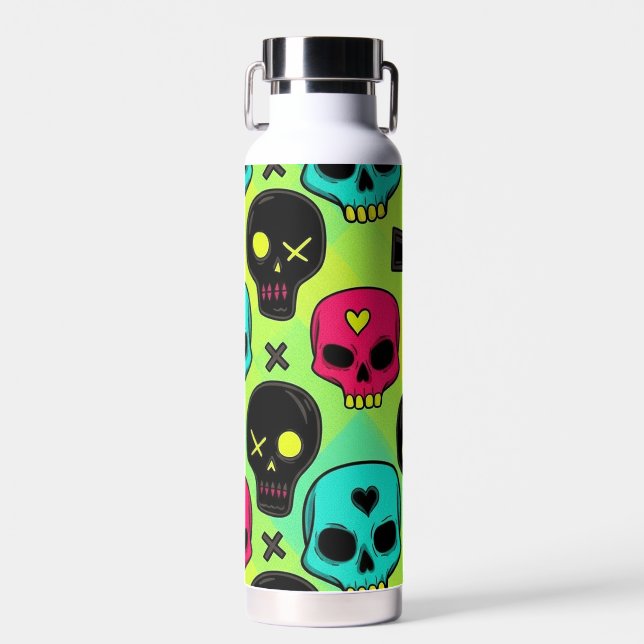 Skull Pattern Insulated Bottle (Front)