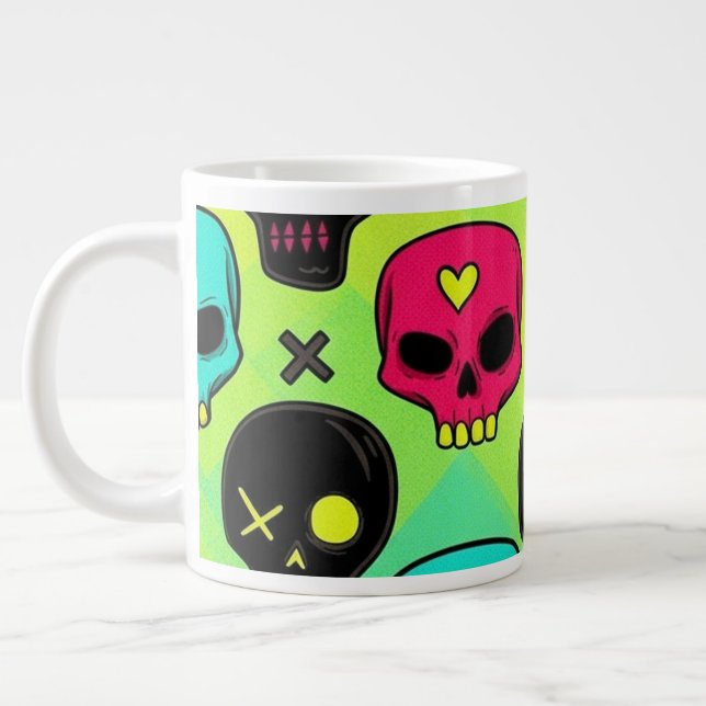 Skull Pattern Jumbo Speciality Mug (Left)