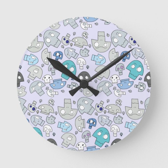 Skull Pattern Round Clock (Front)