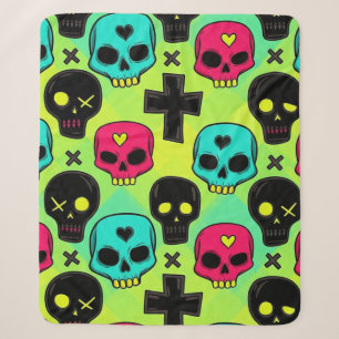 Skull Pattern Sherpa Blanket