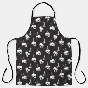 Skull Pattern with Weapons: Dark Background. Apron