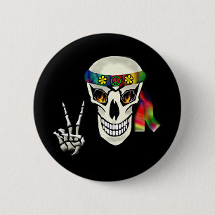 Skull Peace 6 Cm Round Badge