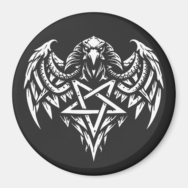 Skull Pentagram Tribal by BurnsInhell Magnet (Front)