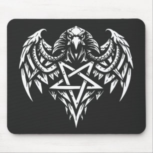 Skull Pentagram Tribal by BurnsInhell Mouse Pad