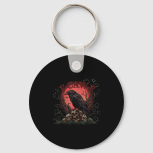 Skull Pile Raven F-caw-f Halloween Tee Key Ring