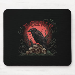 Skull Pile Raven F-caw-f Halloween Tee  Mouse Pad