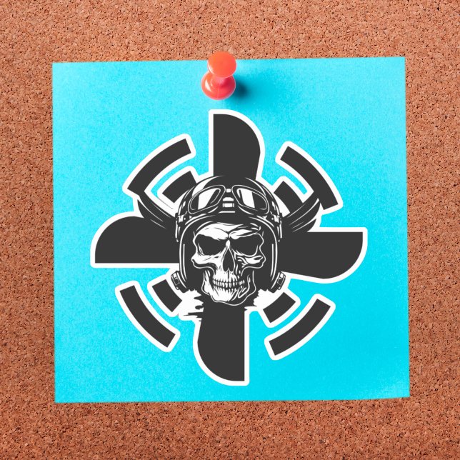 Skull Pilot & Aeroplane Propeller, Minimalist,Blac (Creator Uploaded)