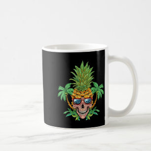 Skull Pineapple Aloha Beaches Hawaiian Flowers Coffee Mug