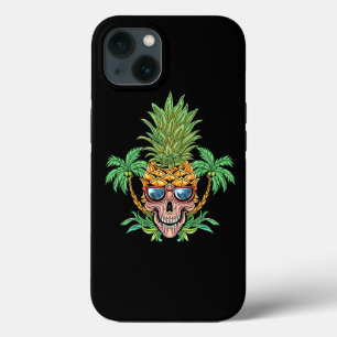 Skull Pineapple Aloha Beaches Hawaiian Flowers Haw iPhone 13 Case