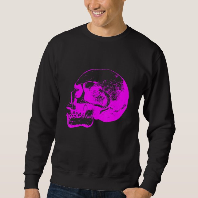Skull pirate biker rocker dead varnitas bone weird sweatshirt (Front)