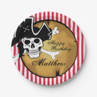 Skull, Pirate Birthday Party Plates
