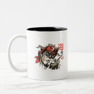 Skull Pirate - Day Of Dead Two-Tone Coffee Mug