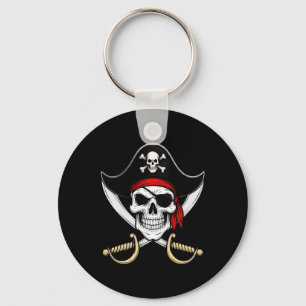 Skull Pirate Jolly Roger Flag Halloween  Key Ring