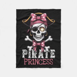Skull Pirate Princess Crossbones Halloween For Kid Fleece Blanket