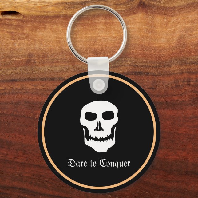 Skull, Pirates, Black, Ghotic / Conquer Key Ring (Front)