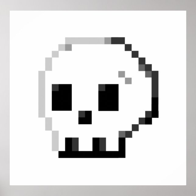 Skull pixel art 8 bit Poster (Front)