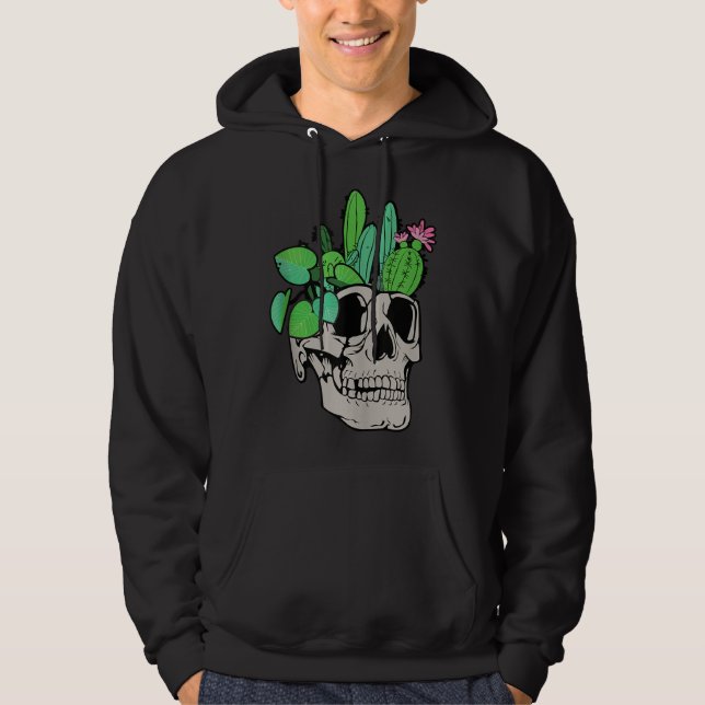 Skull Plant Cute Garden Doll Planters Funny Garden Hoodie (Front)