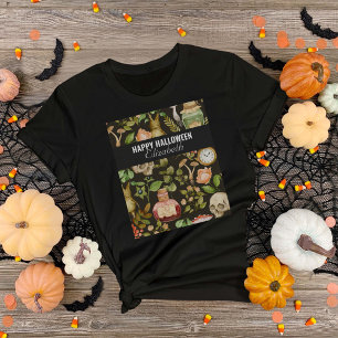 Skull Plant Mushroom Flower Abstract Halloween T-Shirt