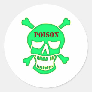 skull poison classic round sticker