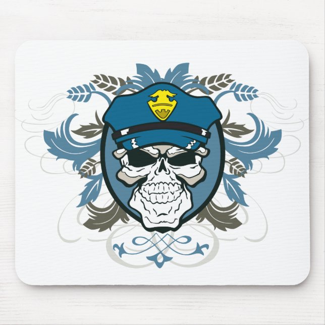 Skull Police Officer Mouse Pad (Front)