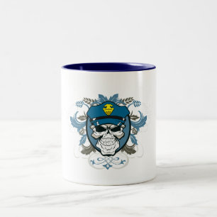 Skull Police Officer Two-Tone Coffee Mug