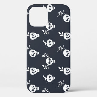 Skull Polka: Botanical Humourous Pattern iPhone 12 Case