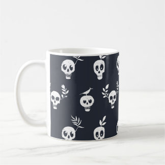 Skull Polka: Botanical Humourous Pattern Coffee Mug