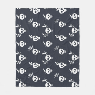 Skull Polka: Botanical Humourous Pattern Fleece Blanket