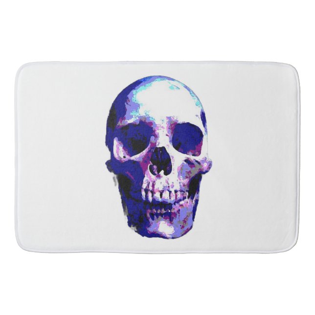 Skull Pop Art Illustration Bath Mat (Front)